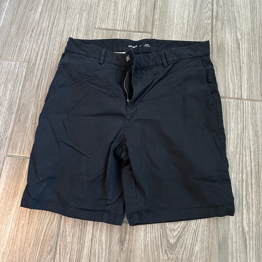 Black Old Navy Flat Front Mens Shorts with Pockets Slim